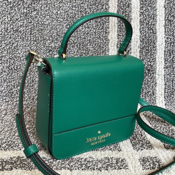 Kate Spade Staci Square Crossbody Saffiano Leather Wintergreen